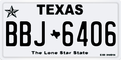 TX license plate BBJ6406