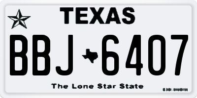 TX license plate BBJ6407