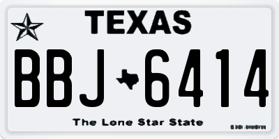 TX license plate BBJ6414