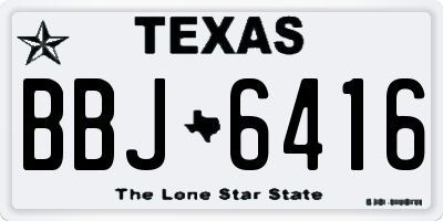 TX license plate BBJ6416