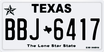 TX license plate BBJ6417