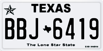 TX license plate BBJ6419