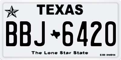 TX license plate BBJ6420