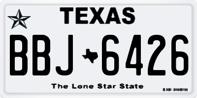 TX license plate BBJ6426