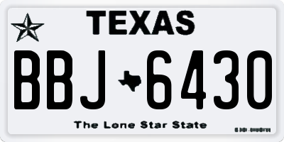 TX license plate BBJ6430