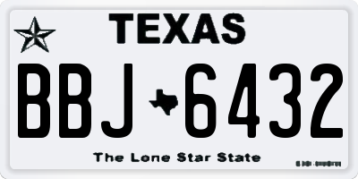 TX license plate BBJ6432