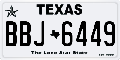 TX license plate BBJ6449