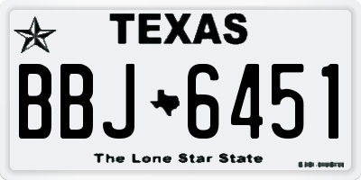 TX license plate BBJ6451