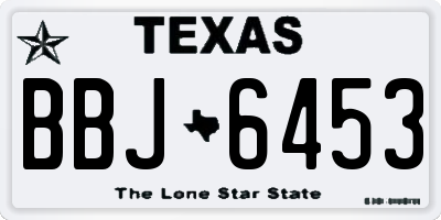 TX license plate BBJ6453