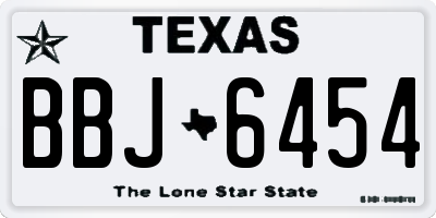 TX license plate BBJ6454