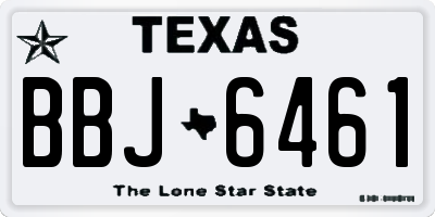 TX license plate BBJ6461