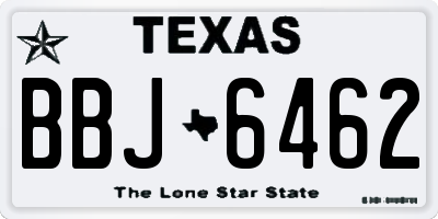 TX license plate BBJ6462