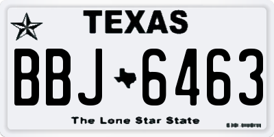 TX license plate BBJ6463