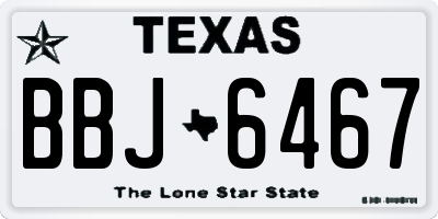 TX license plate BBJ6467