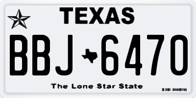 TX license plate BBJ6470