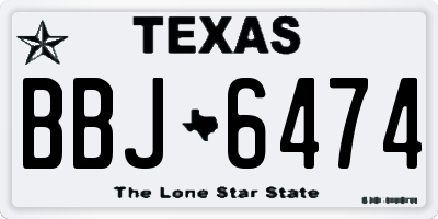 TX license plate BBJ6474