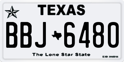 TX license plate BBJ6480