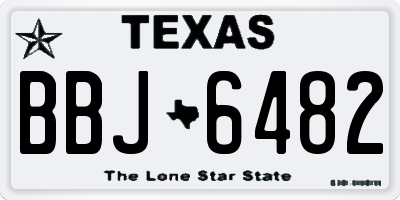 TX license plate BBJ6482