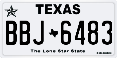 TX license plate BBJ6483