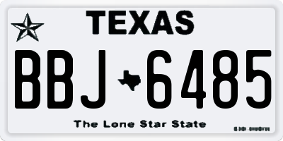 TX license plate BBJ6485