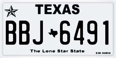 TX license plate BBJ6491