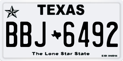 TX license plate BBJ6492