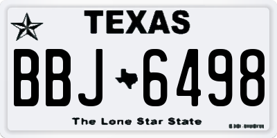 TX license plate BBJ6498
