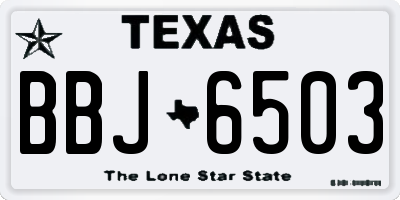 TX license plate BBJ6503