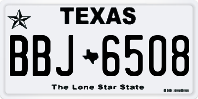 TX license plate BBJ6508
