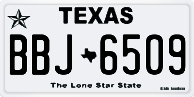 TX license plate BBJ6509