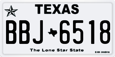 TX license plate BBJ6518