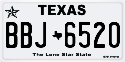 TX license plate BBJ6520