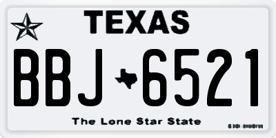 TX license plate BBJ6521