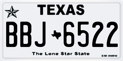 TX license plate BBJ6522