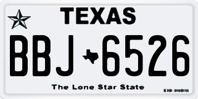 TX license plate BBJ6526