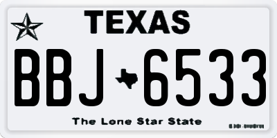 TX license plate BBJ6533