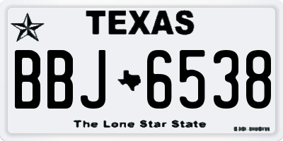 TX license plate BBJ6538