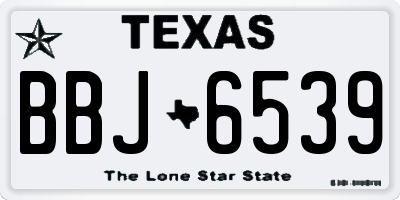 TX license plate BBJ6539