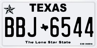 TX license plate BBJ6544