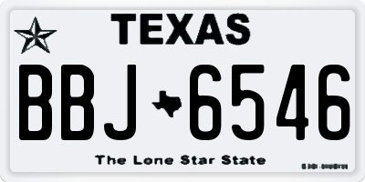 TX license plate BBJ6546