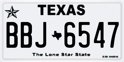 TX license plate BBJ6547