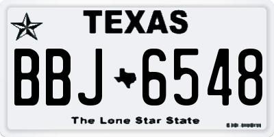 TX license plate BBJ6548
