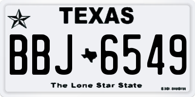 TX license plate BBJ6549