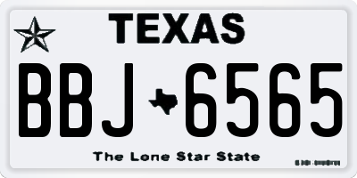 TX license plate BBJ6565