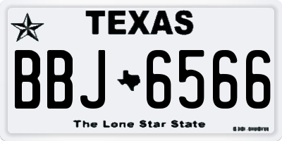 TX license plate BBJ6566