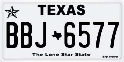 TX license plate BBJ6577
