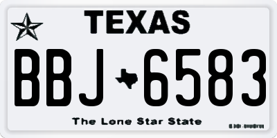 TX license plate BBJ6583
