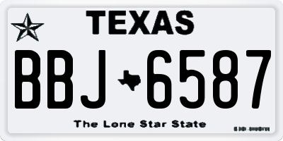 TX license plate BBJ6587