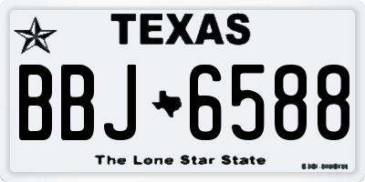 TX license plate BBJ6588