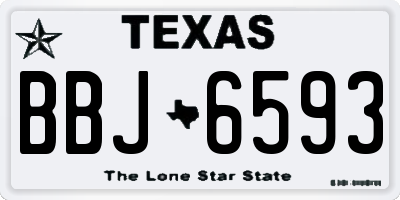 TX license plate BBJ6593